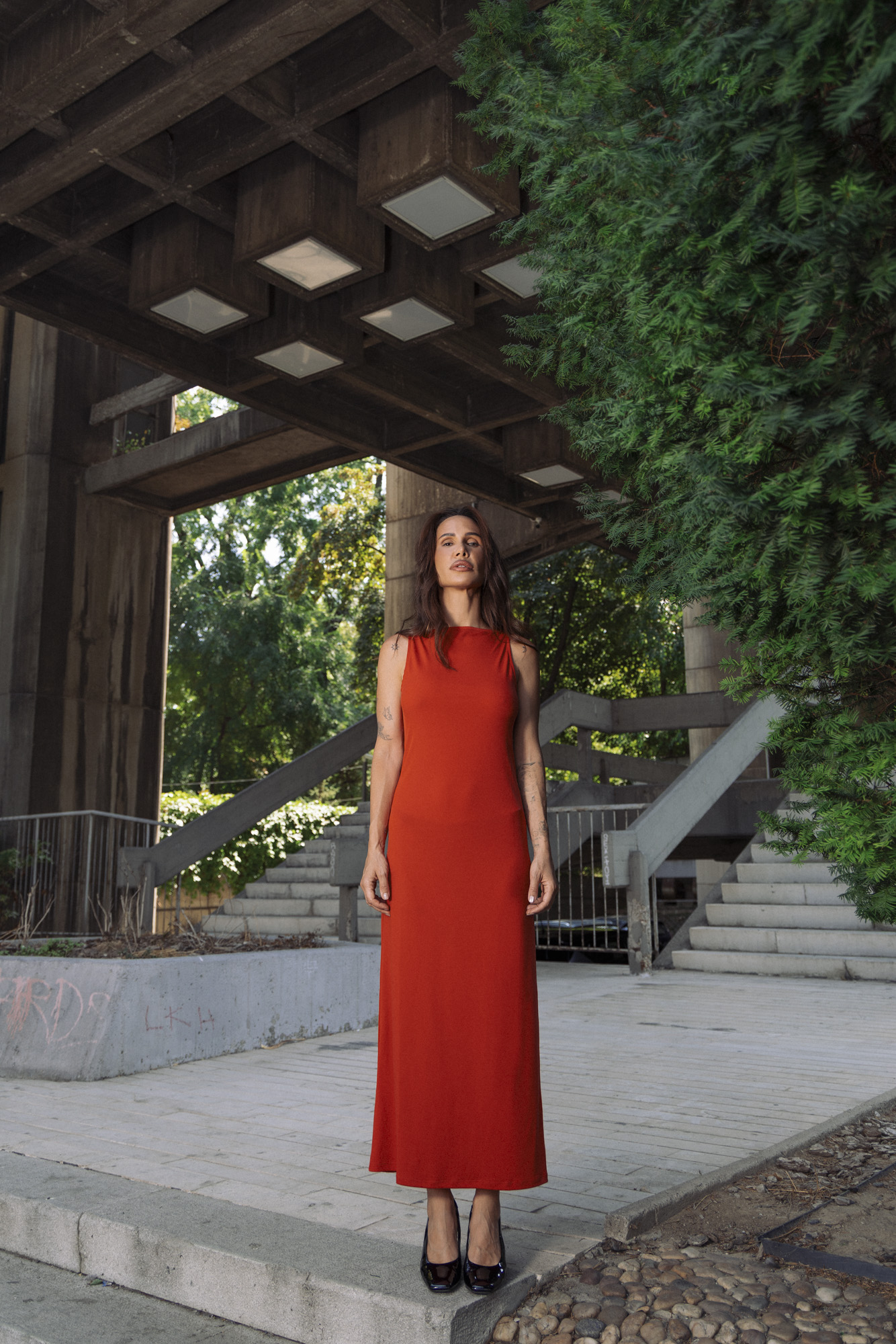 Portrait in a red dress, part of the B/ROLL series